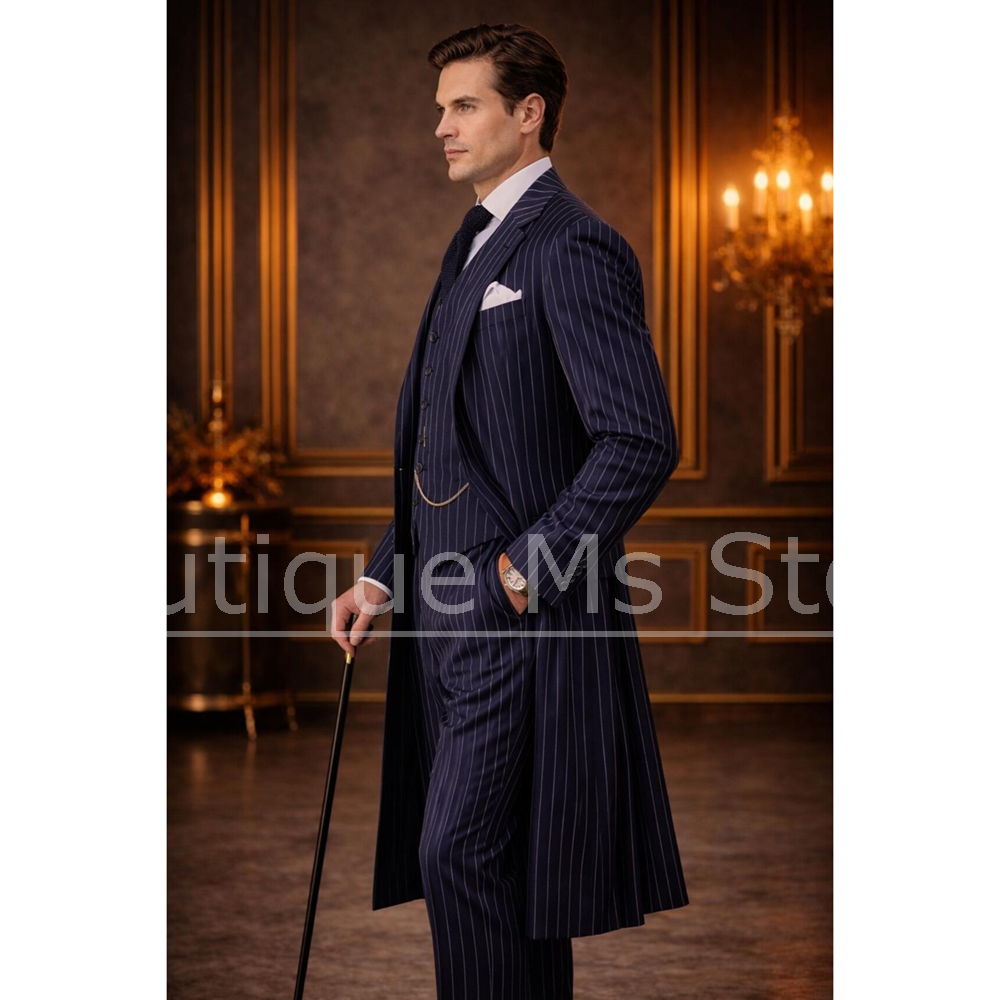X Men Grooming - Terno Masculino Elegante Listrado 3 Peças: