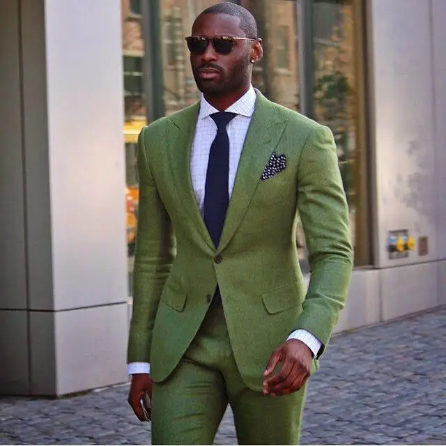 Traje de linho verde do exérci - X Men Grooming avaliação e preço